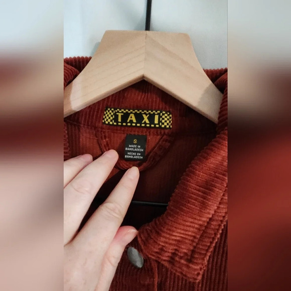 Rust Cropped Womens Corduroy Jacket Size S Boxy Indie Downtown Girl - Picture 4 of 6